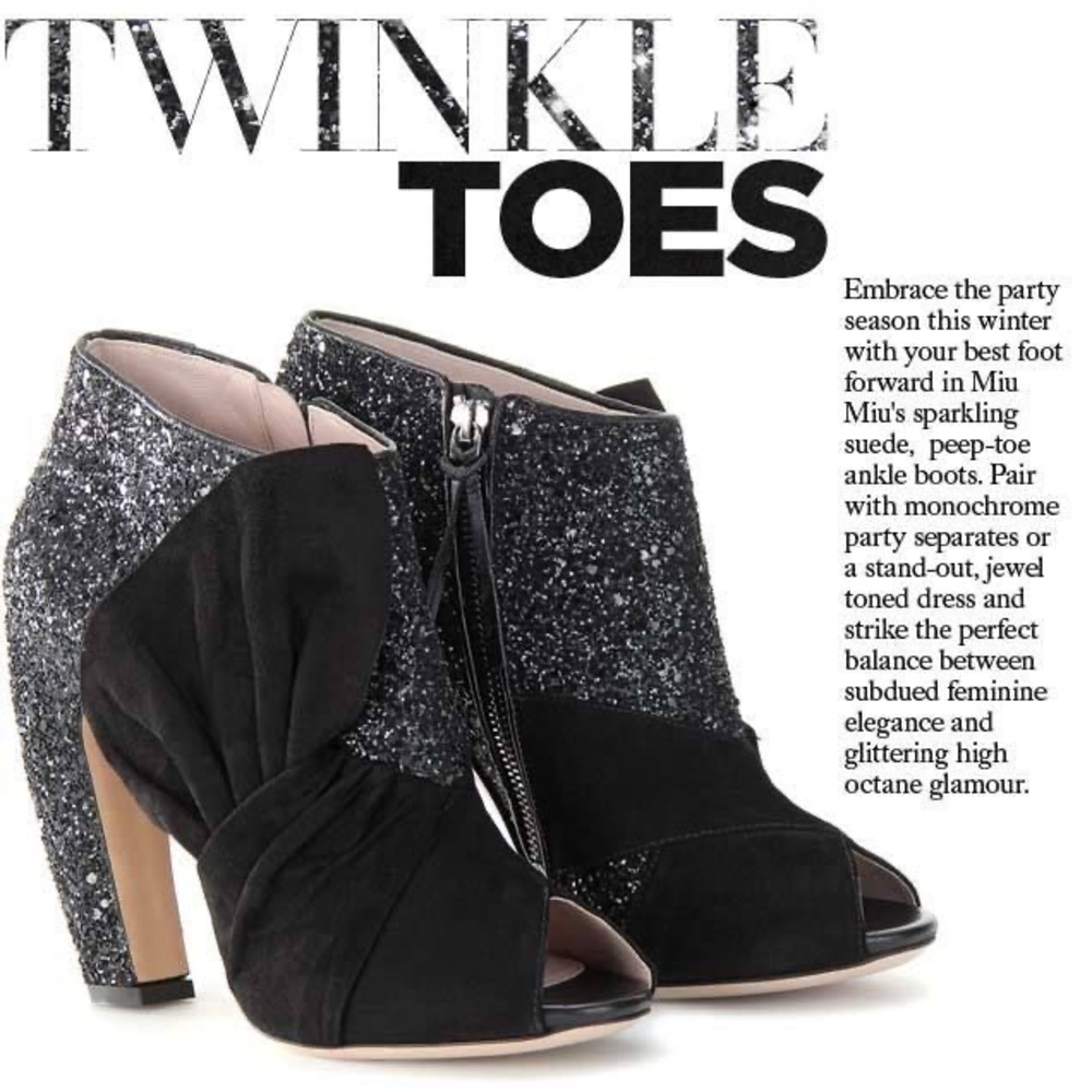 Miu Miu By Prada Runway Side Bow Glitter Curve Ba… - image 5